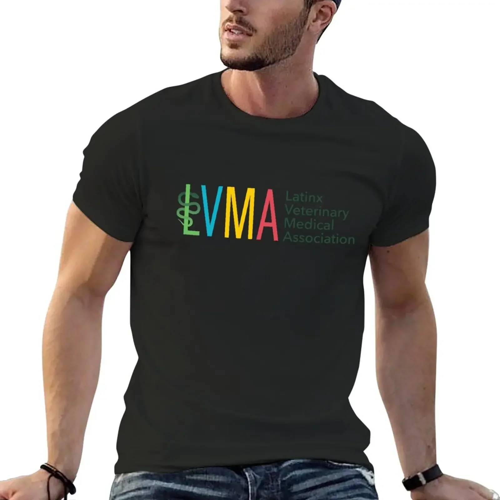 LVMA Latinx Veterinary Medical Association horizontal T-Shirt summer tops graphic tee shirt mens workout shirts