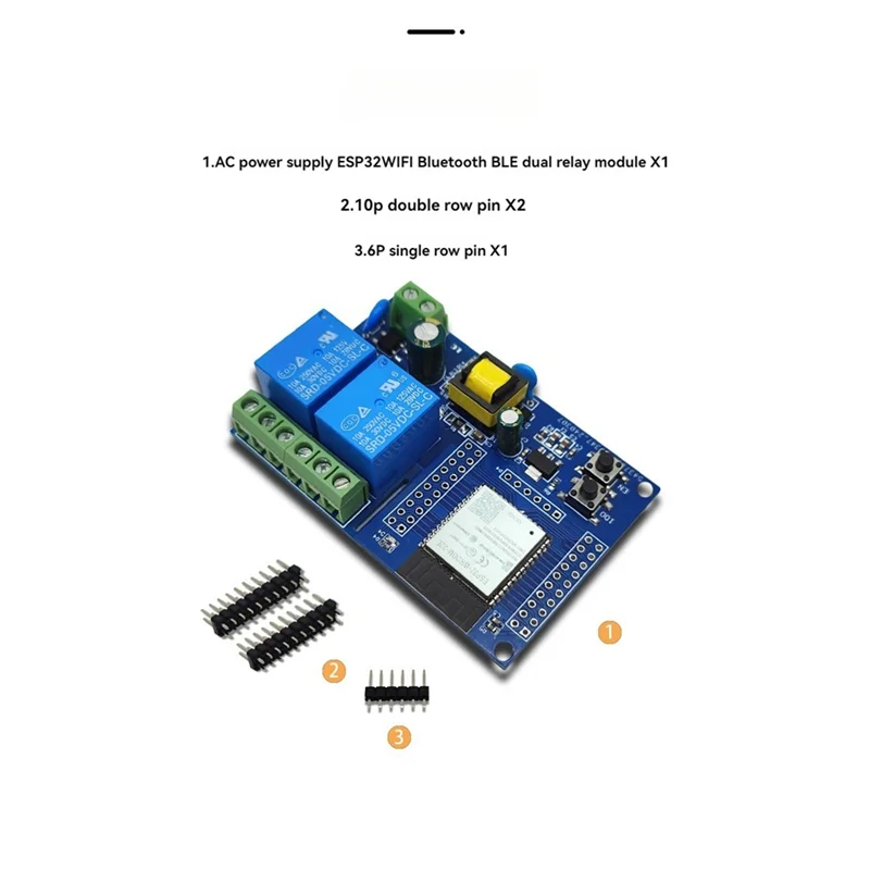 -MEOF ESP32 リレーモジュールデュアルチャンネル Wifi Bluetooth リレーモジュール ESP32-WROOM Arduino 用二次開発ボード