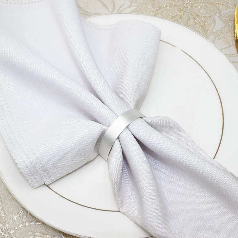 

6pcs Napkin Rings D-design Metal Alloy Holder Buckles Table Decor Wedding Party Banquet Restaurant Practical Durability Elegant