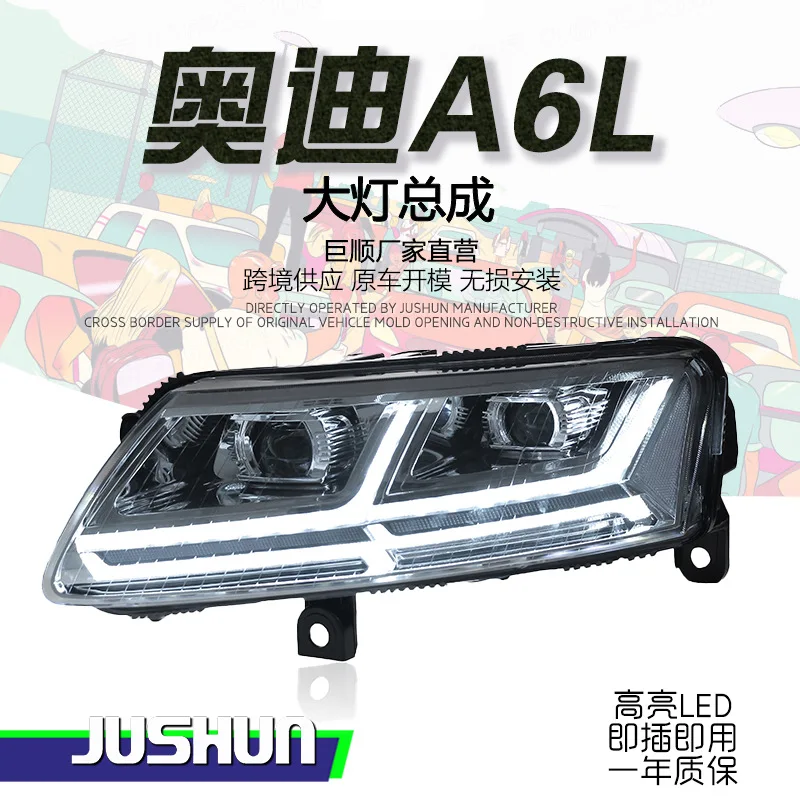 

Suitable for the 2005-2011 Audi A6L headlight assembly modification, Q7 style flowing LED drl with dual projector.