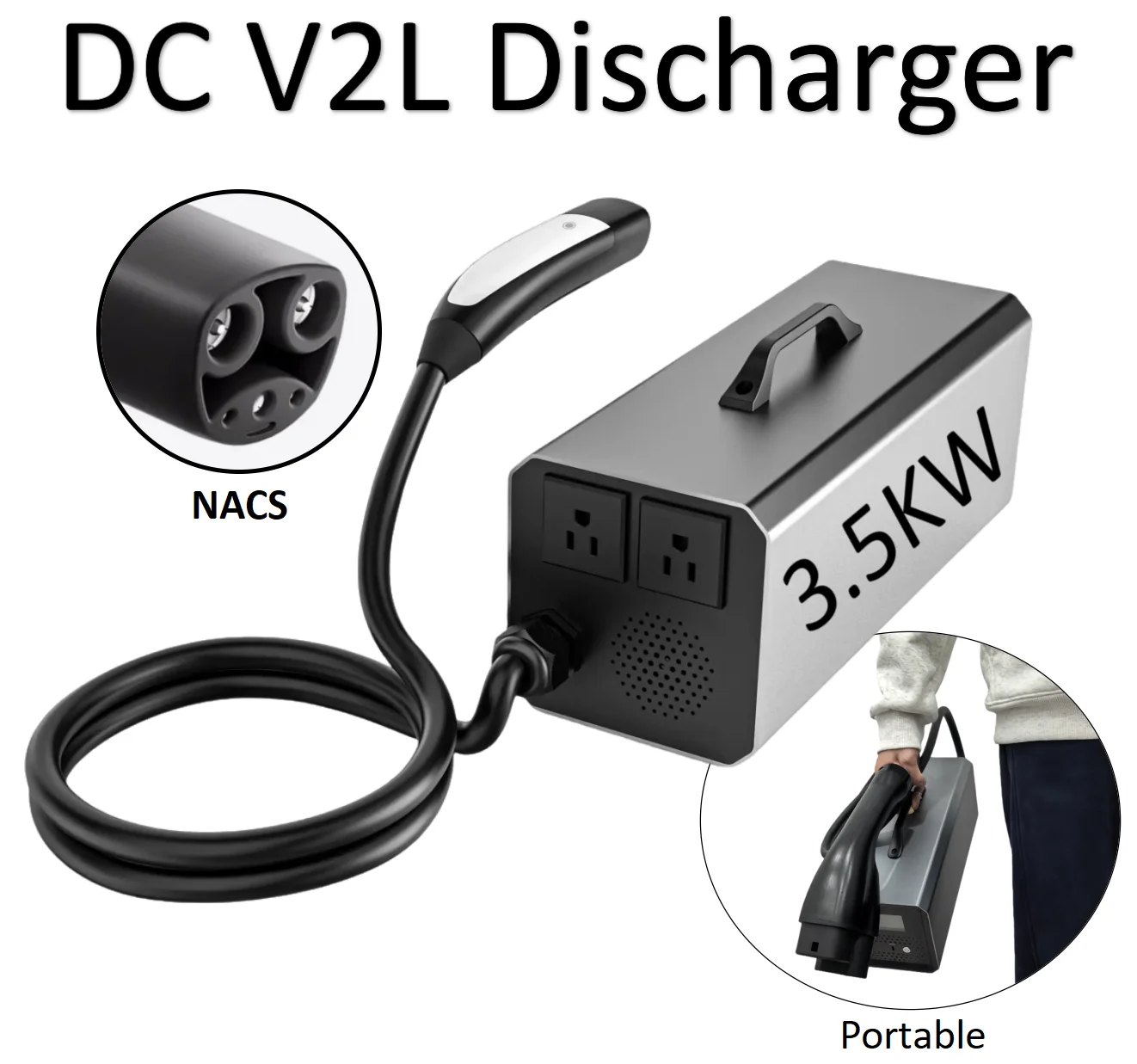 

ATV Hot Sales NACS EV DC V2L Discharger 3.5KW New Energy Vehicle Portable Inverter Camping&Picnic Outdoor&Indoor