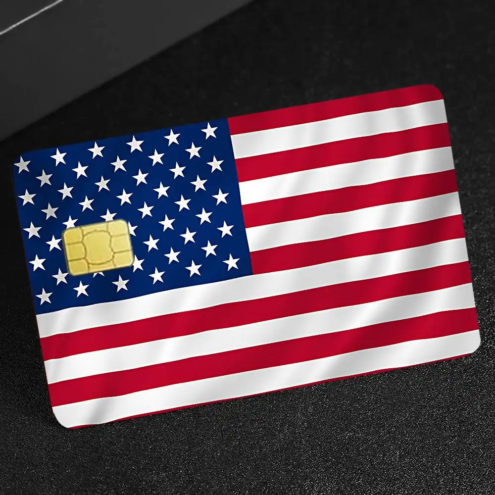 أمريكا الولايات المتحدة الأمريكية العلم فيلم الجلد ملصق الشريط لبطاقة الخصم الائتمانية البنك ملصقات حماية بطاقة الائتمان شخصية