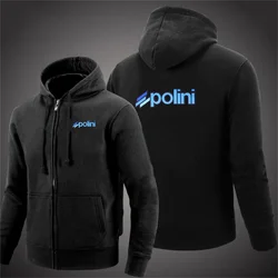 Mens Hoodie Polini Italy Scooter Racer Custom Zip Up Hoodie Sweatshirt Print Sports Outdoor Casual Daily Hoodies Loose Sweatshir