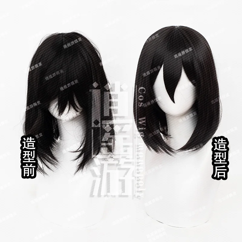 Perruque de Cosplay attaque sur Titan Mikasa Ackerman, Simulation du cuir chevelu, cheveux noirs, cadeau d'halloween