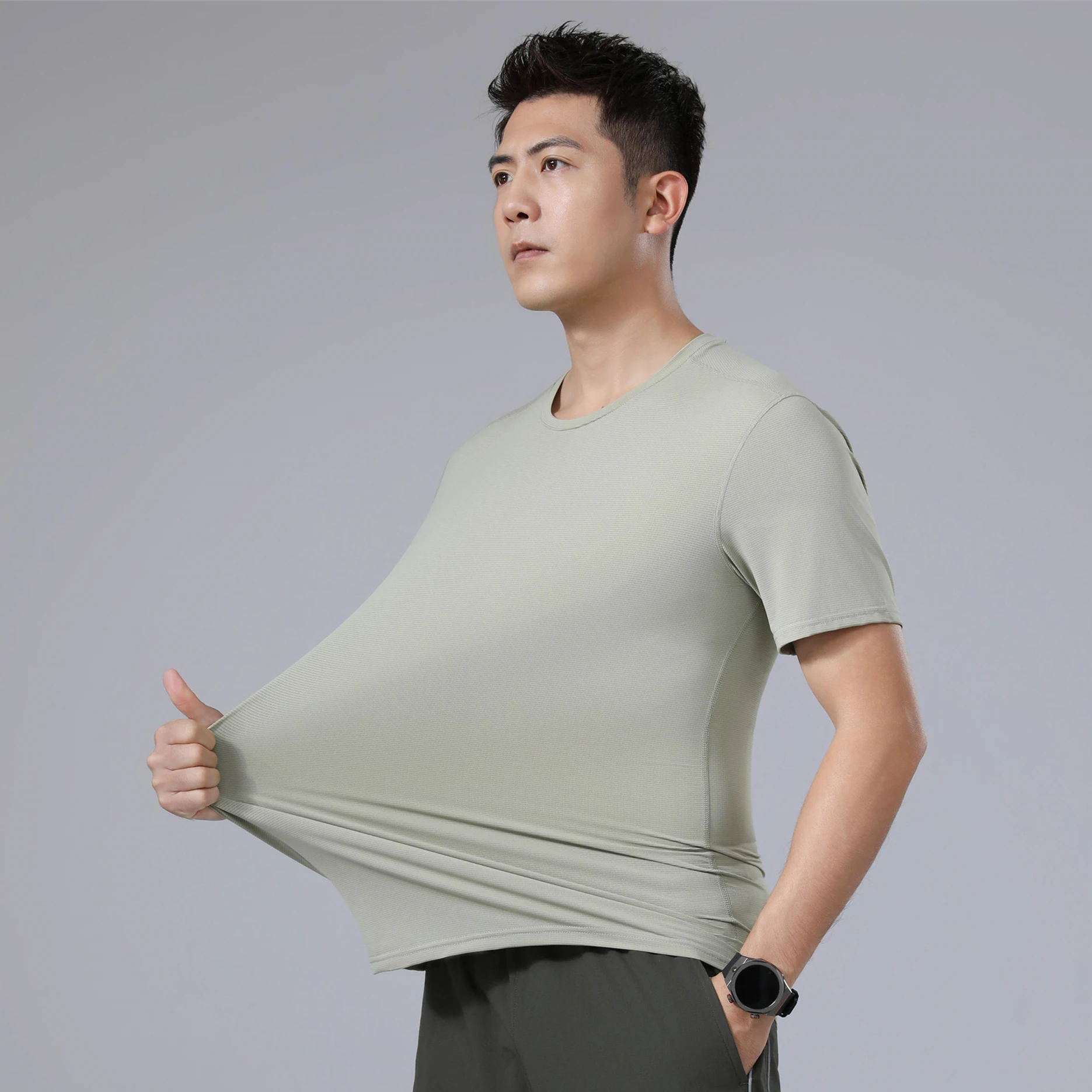 

Mens Cool Running Shirts Sport Trainning Clothing Shirt Men Hiking Fitness Short Sleeve T-Shirts Elastic Quick Drying Breathable