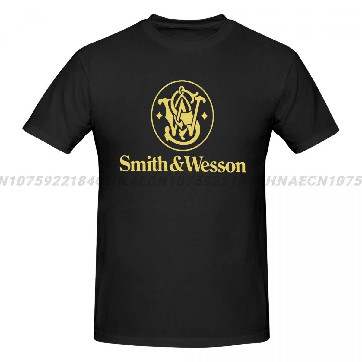 Smith Wesson Print Men T-shirts Cotton Casual Breathable Tops Y2K Plus Size Clothes