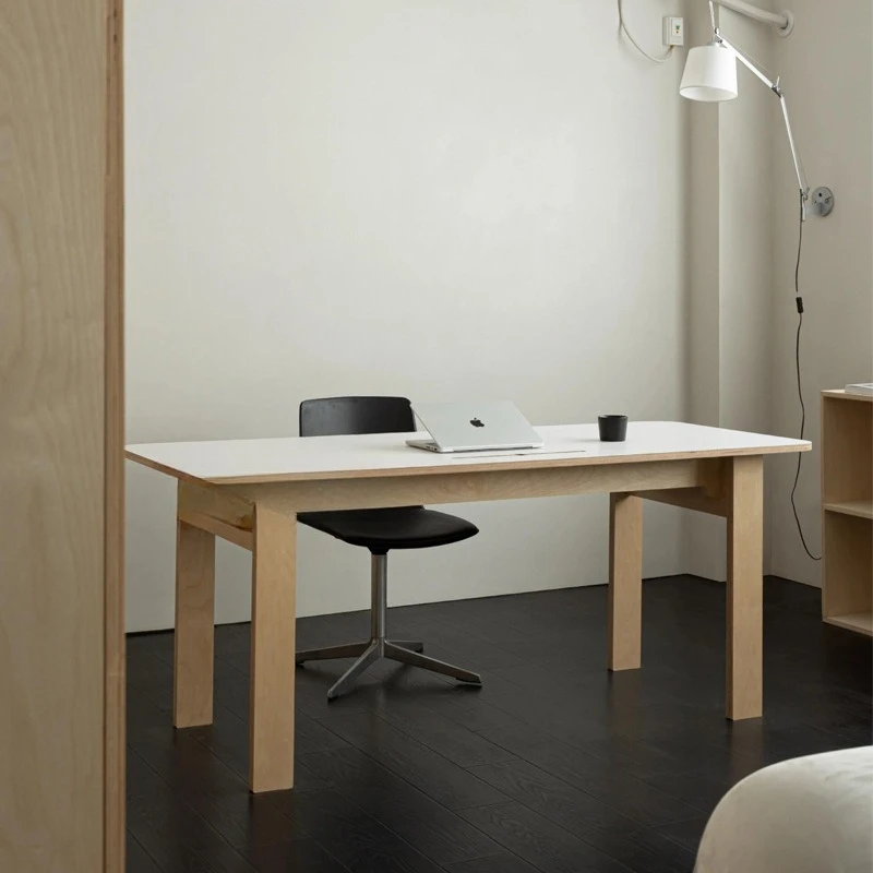 북유럽 미니멀리스트 직사각형 사무실 컴퓨터 책상 자작나무 오션 보드 화이트 회의 테이블 매칭 티 캐비닛 수납장