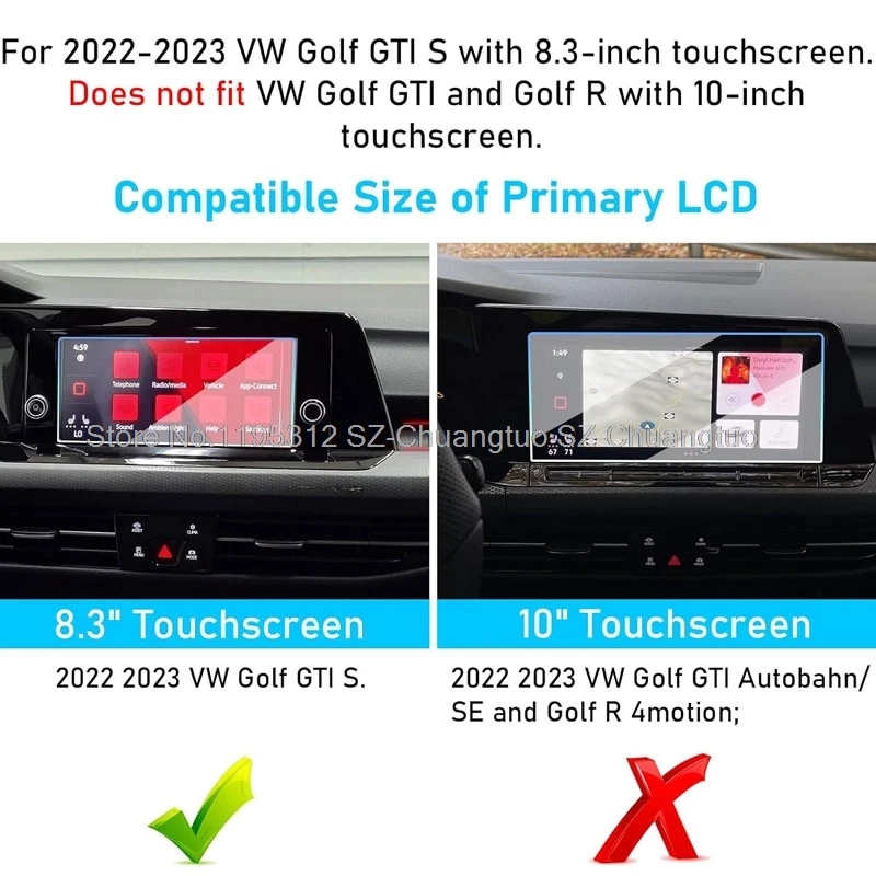 واقي للشاشة من الزجاج المقسى لـ Volkawagen VW Golf MK8 2022 نظام ملاحة GPS للسيارة ولوحة القيادة ملصق حماية طبقة رقيقة واقية #4