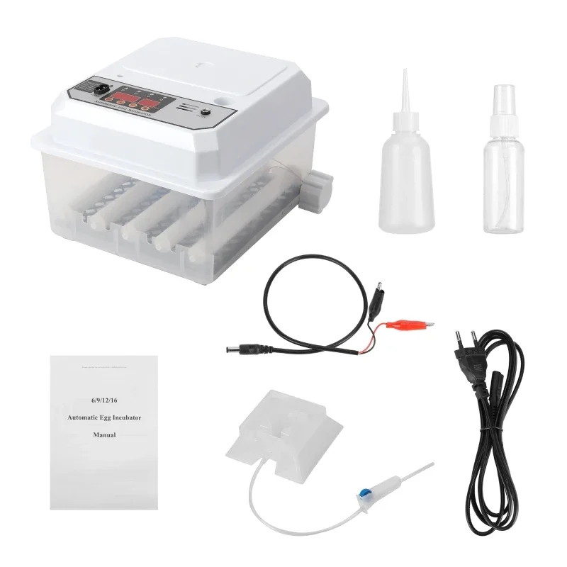 

16 Eggs Dual Electric Egg Incubator Farm Poultry Fully Automatic Turning Mini Household Brooder For Chicken Goose Duck Bird