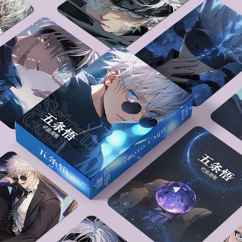 주술 가이센 고조 사토루 크리에이티브 애니메이션 주변 레이저 포토 카드, 캐릭터 사진 컬렉션 카드, 핫 스탬핑 엽서 선물 