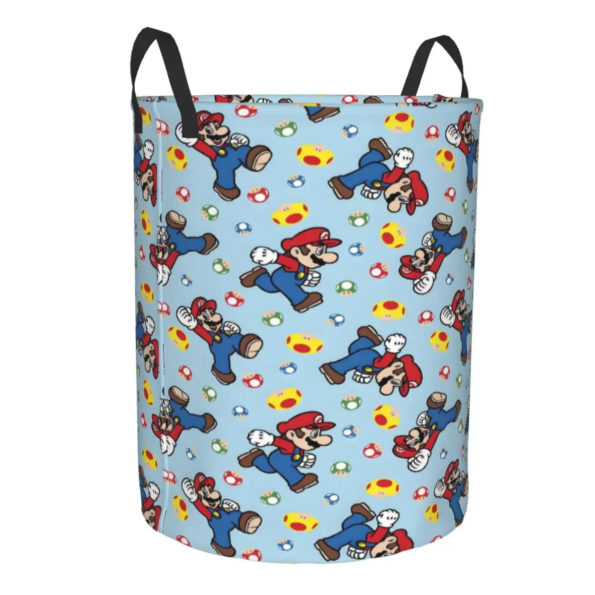Custom M-Marioed Laundry Hamper Large Storage Basket Video Game Girls Boys Toy Organizer