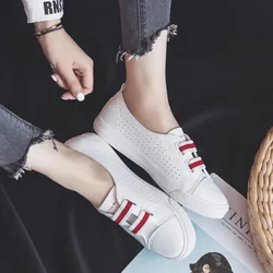 New Fashion Casual Shoes White Sneakers Vucanized Shoes Woman Shallow Slip on Loafers Women Shoes Female Flats Zapatillas Mujer