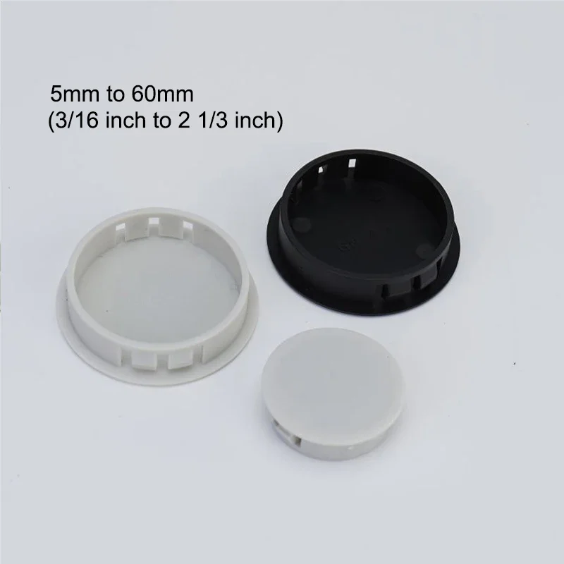 5/10/20pcs Nylon Round Snap-on Plug 6mm 8mm 10mm-30mm Black/White Plastic Hole Caps Blanking End Caps Seal Stopper