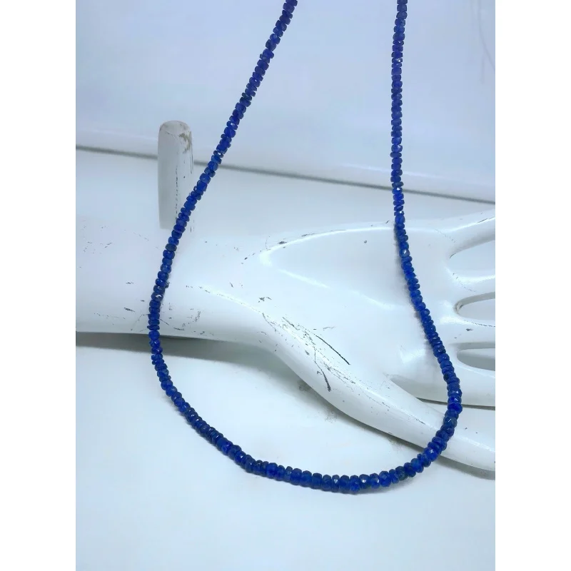 

Elegant Blue Sapphire Round Faceted Necklace Women’s Gemstone Jewelry