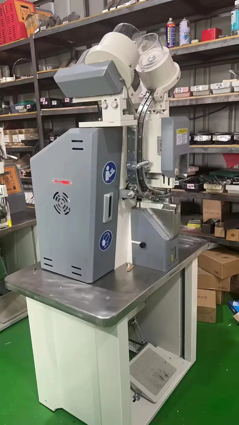 Automatic Heavy Duty Shoe Eyelet Punching And Riveting Machine For Footwear Industry And Leather Goods Making - view 5