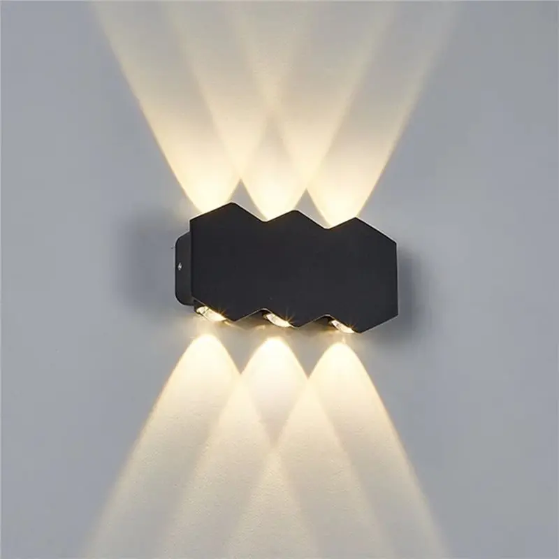 HRBAJ-الألومنيوم وحدة إضاءة LED جداريّة ضوء مقاوم للماء في الهواء الطلق داخلي IP65 6 واط الجدار مصباح للإضاءة الليلية لحديقة درج #3