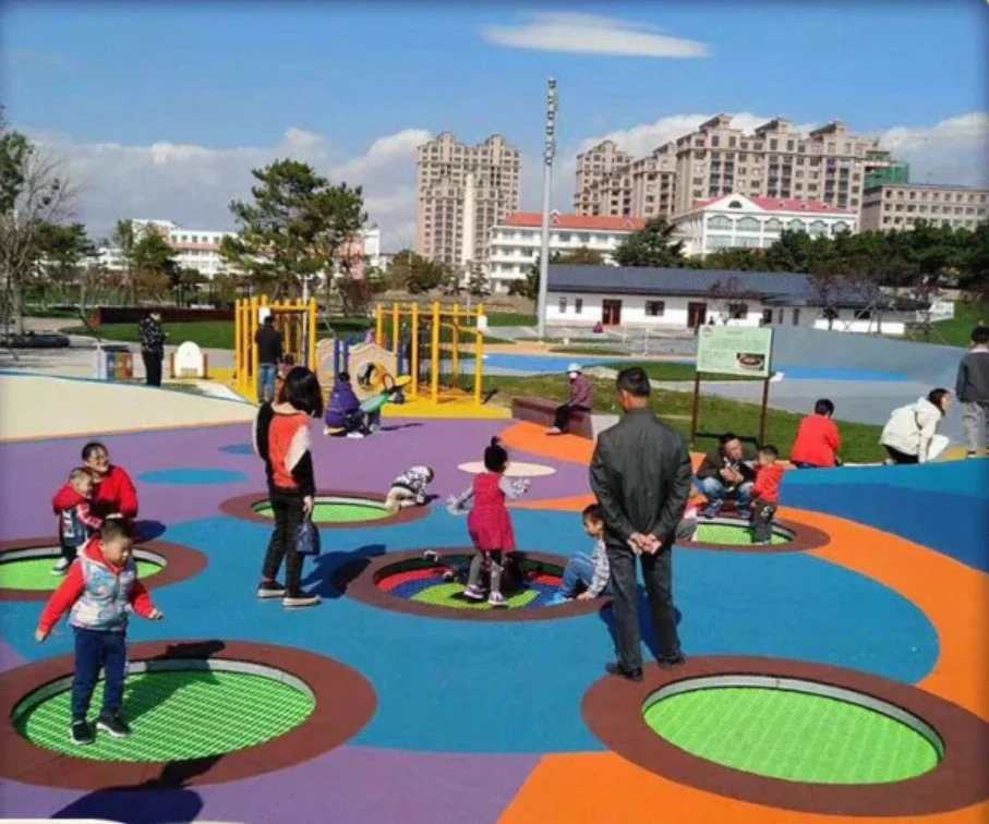 Large Indoor Plastic Children's Trampoline Park Kids' In-Ground Trampoline with Safety Features