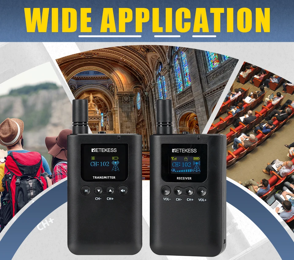 RETEKESS TT125 Tourguide-System Drahtloses Audiosystem 2,4GHz Funk-Sender-Empfänger für Ausflüge und Übersetzungen – Detail 11