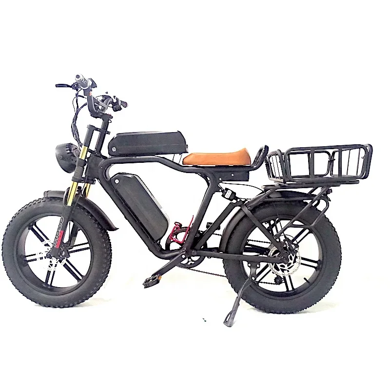 20 Inch 4.0 Fat Tire Bike Full Suspension 48V 750W Rear Motor  16Ah*2 Dual Battery e Hydraulic Brake Electric Cargo