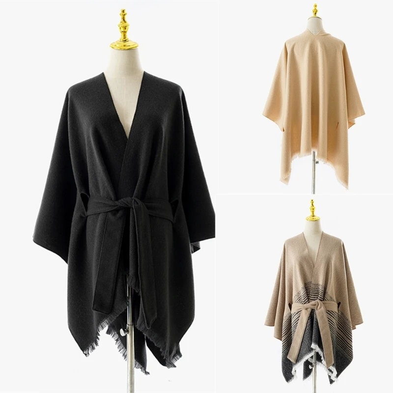 Short Cloak Outerwear Personality Highlight Ponchos Casual Ponchos Shopping Capes for Trendy Female Wardrobe Essentials