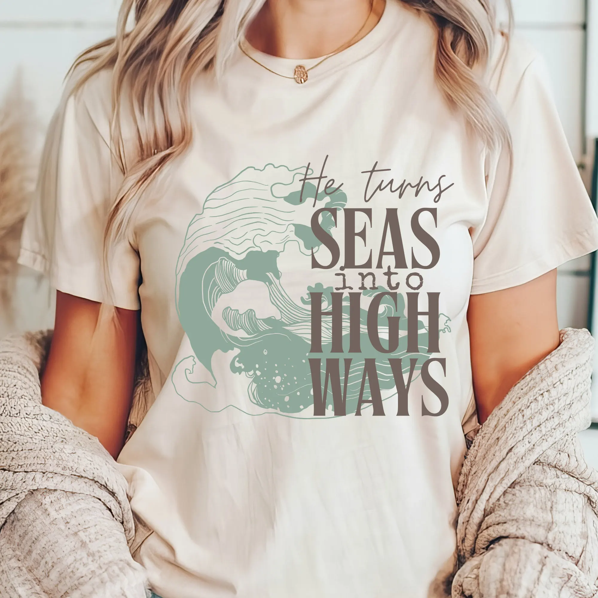 Christian Worship T Shirt He Turns Seas Into Highways Graves Gardens Faith Based S For