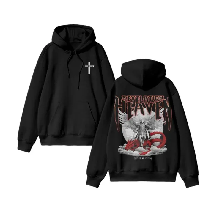 

2025 Autumn and Winter Unisex 100% Cotton Revelation Heaven Print Hoodie High-end Luxury Is for Both Men and Women Top Y2k