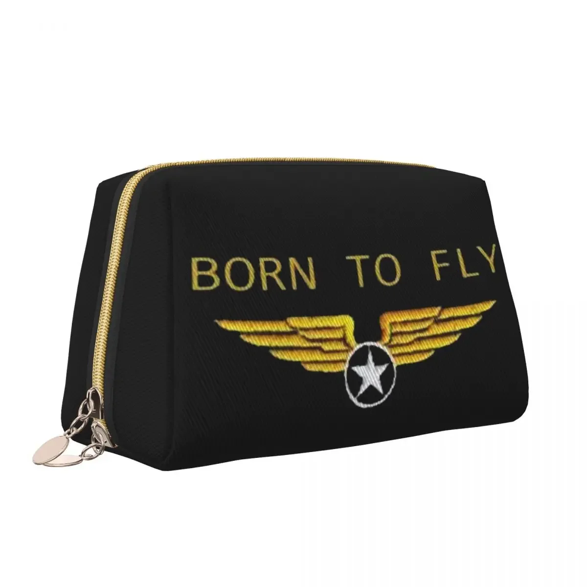 Fashion Born To Fly Logo Travel Toiletry Bag for Women Flight Pilot Cosmetic Makeup Organizer Beauty Storage Dopp Kit