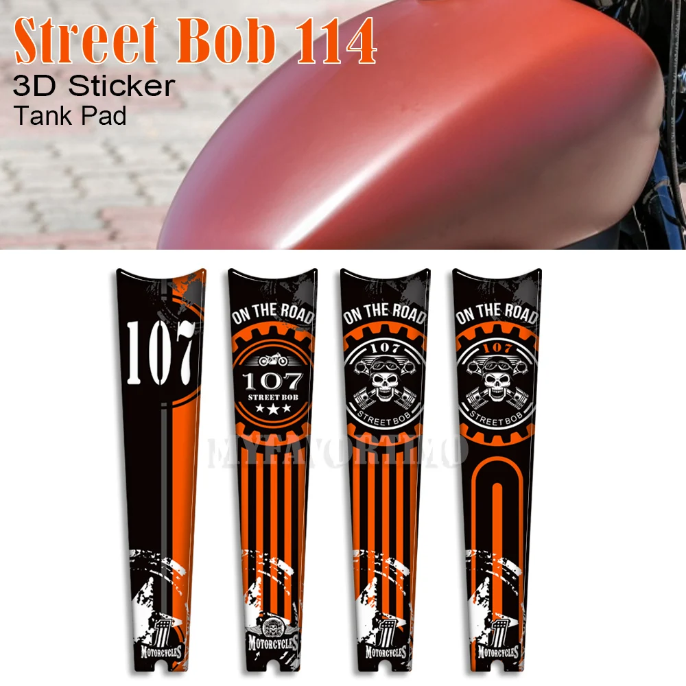 For Harley Davidson Street Bob FXBB 107 M8 S 3D Motorcycle Fuel Oil Gas Tank Pad Knee Decals Protector Stickers Kit