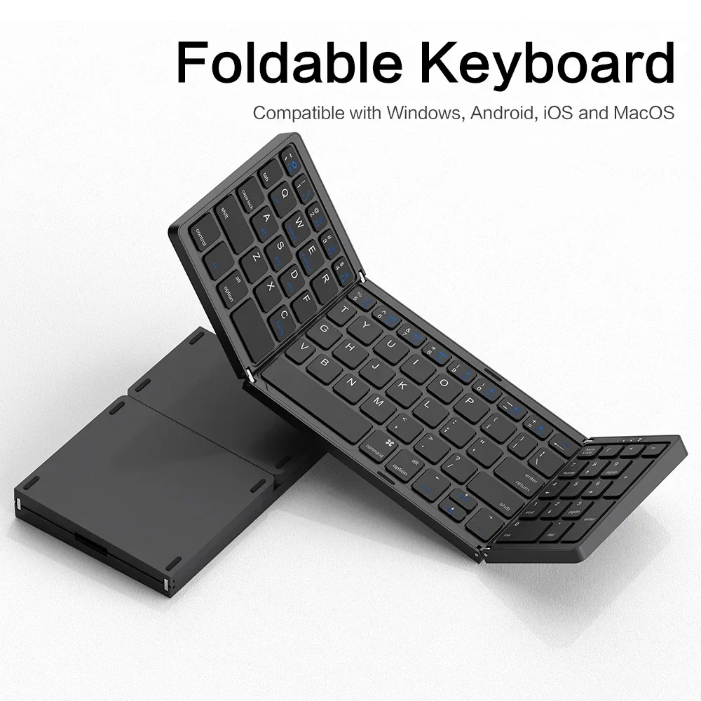 

Folding Portable Wireless Keyboard Fordable BT Keyboard Travel Pocket Keyboard for MacOS Windows Android iOS Smartphone Tablet