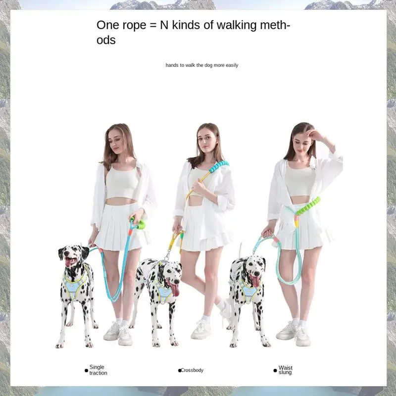 

Трек-веревка для домашних животных 2025 года, многофункциональная регулируемая тяговая веревка, взрывозащищенная веревка через плечо P