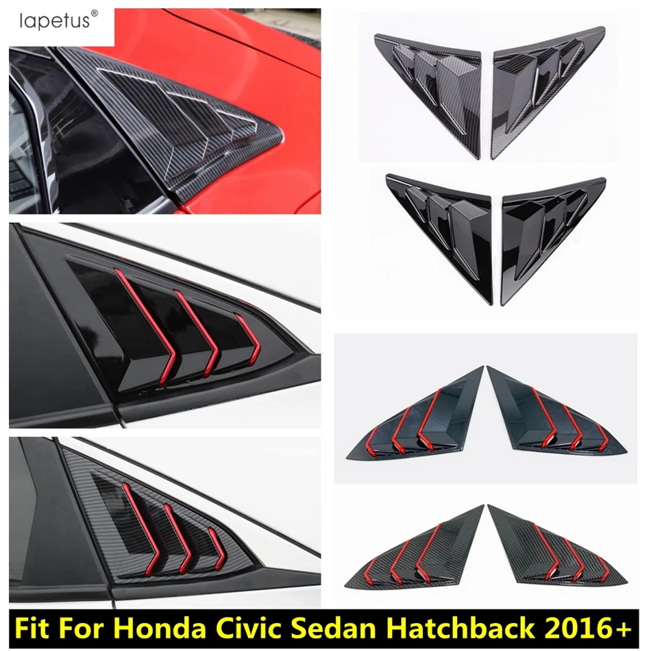 

Rear Window Louver Shutter Air Outlet Sticker Decor Cover Trim Accessories Exterior For Honda Civic Sedan Hatchback 2016 - 2020