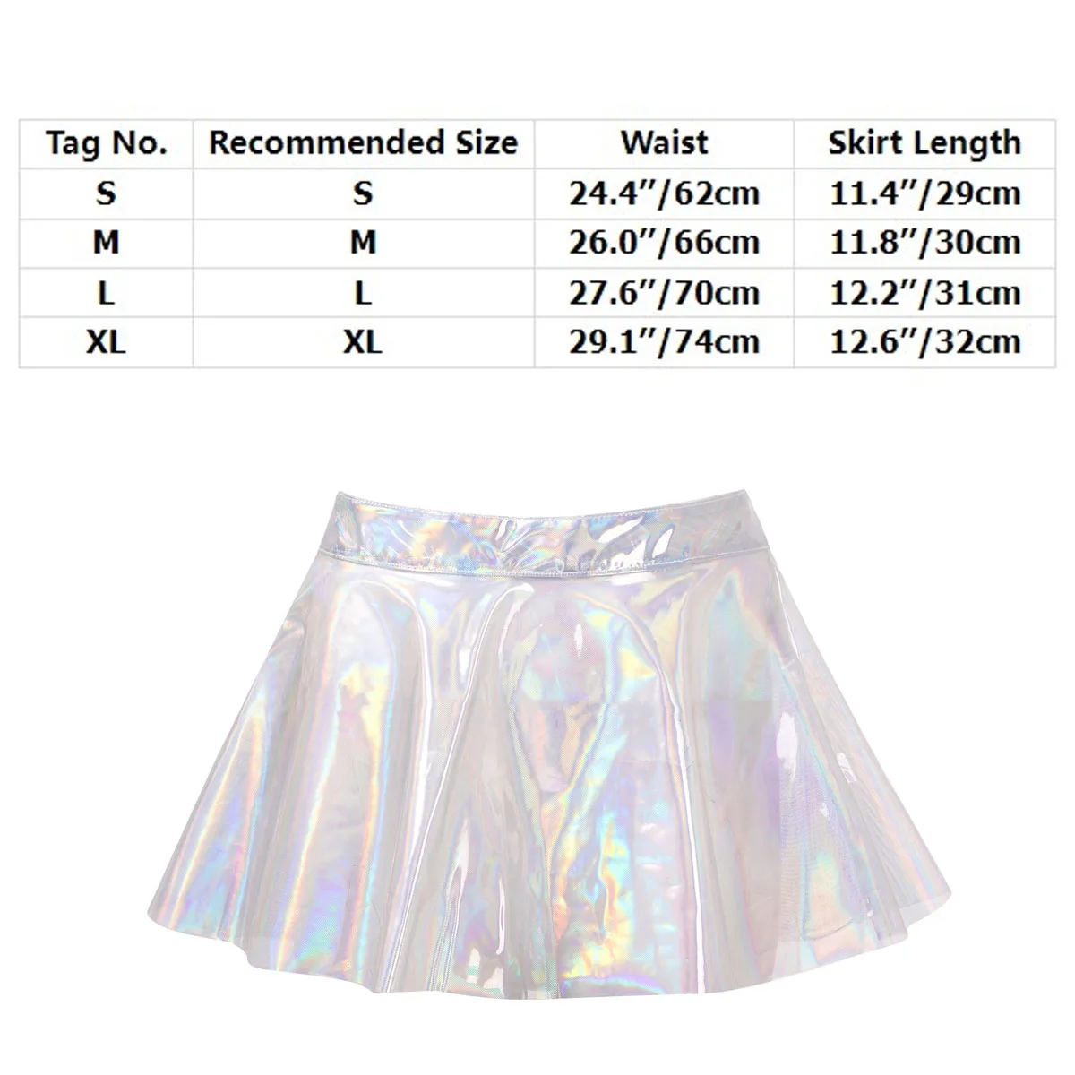 Falda acampanada transparente para mujer, minifalda transparente de cintura alta, brillante, transparente, Sexy, para fiesta y discoteca