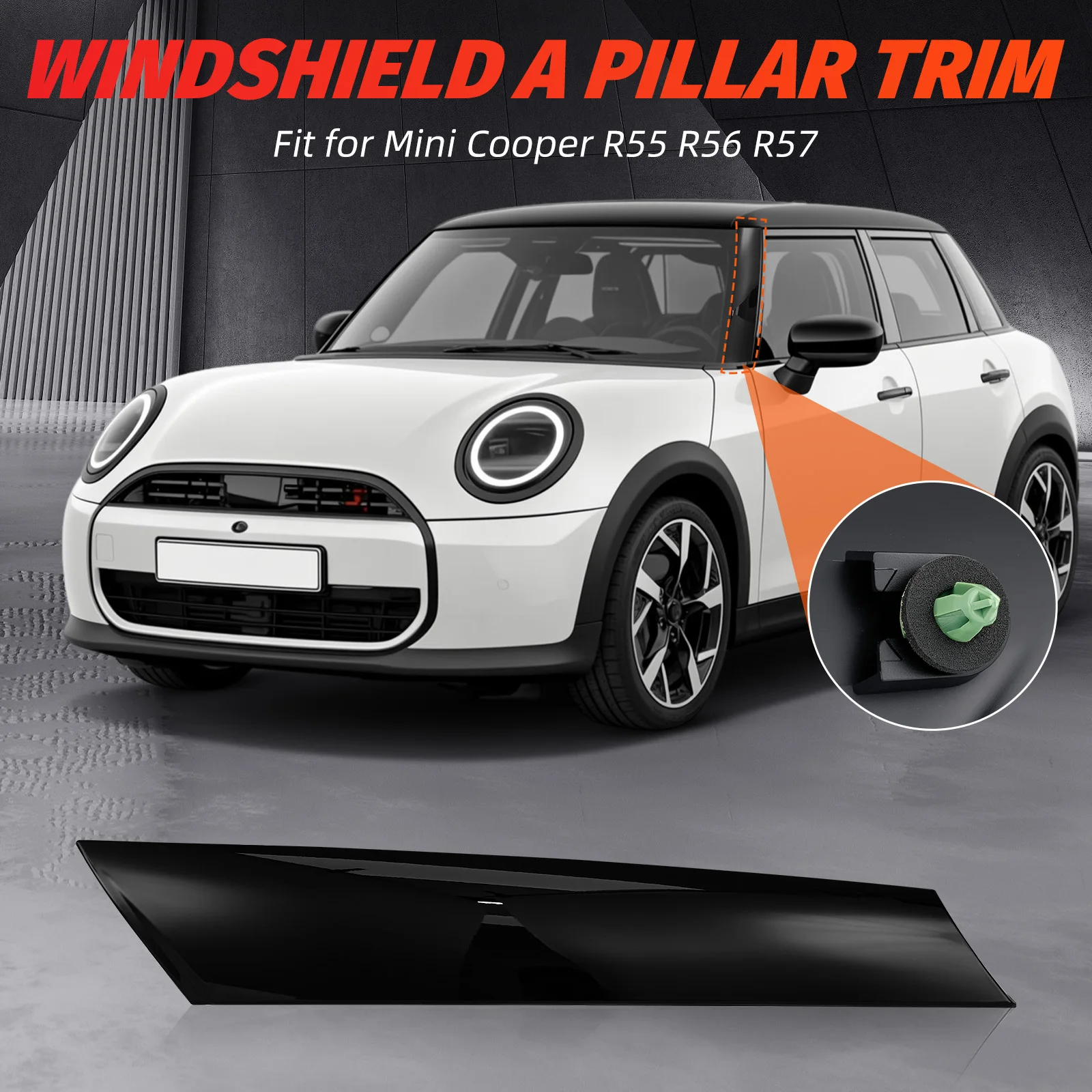 

Left/Right Car Door Window A Pillar Posts Molding Cover Trim for Mini Cooper R55 R56 R57 51137272583 51137272584