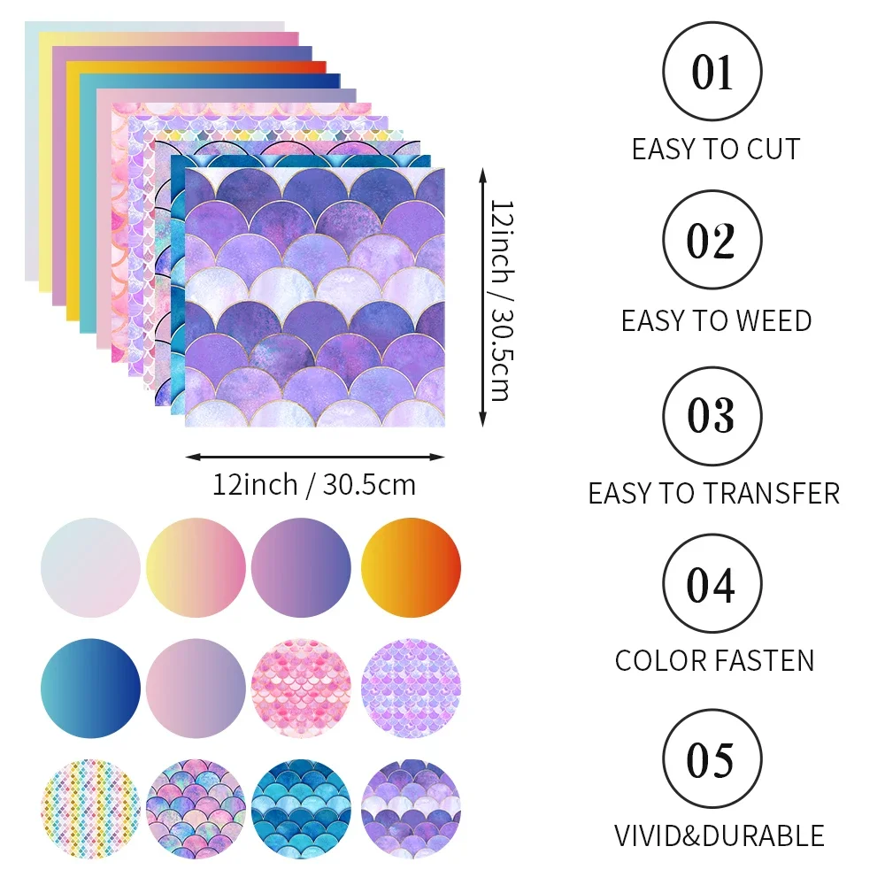 XFX Transfer Heat Ink Sheet Mermaid Heat Transfer Paper 12X12\
