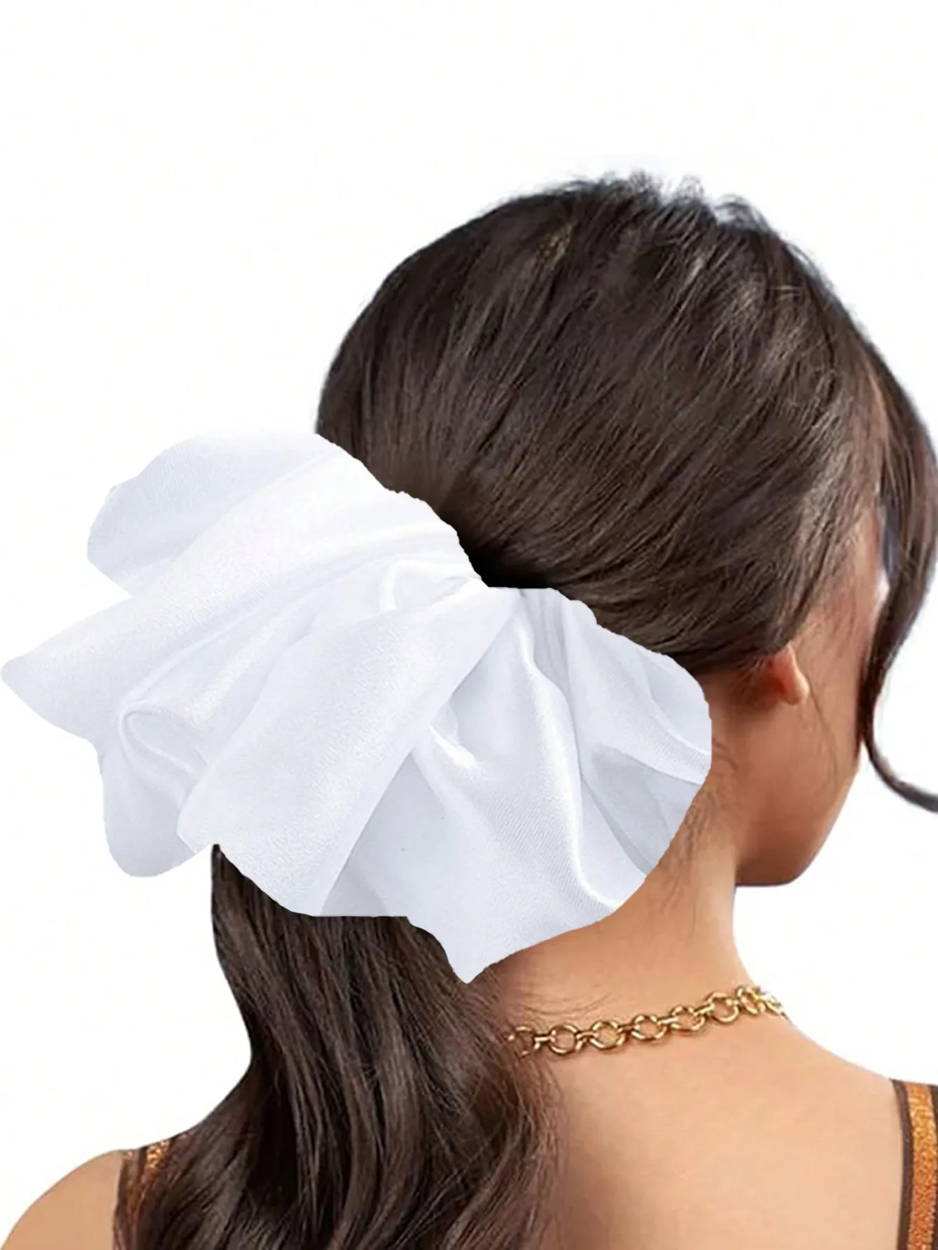 

XXL Size Black Hair Scrunchie, Silk Feel For Women, Daily Accessory Scrunchies Hair Ties Scrunchy Hair Ties, Casual ,Gifts Ponytail Head Accessories Elastic Band Beauty Home Hair Accessories Hair Rubber Bands