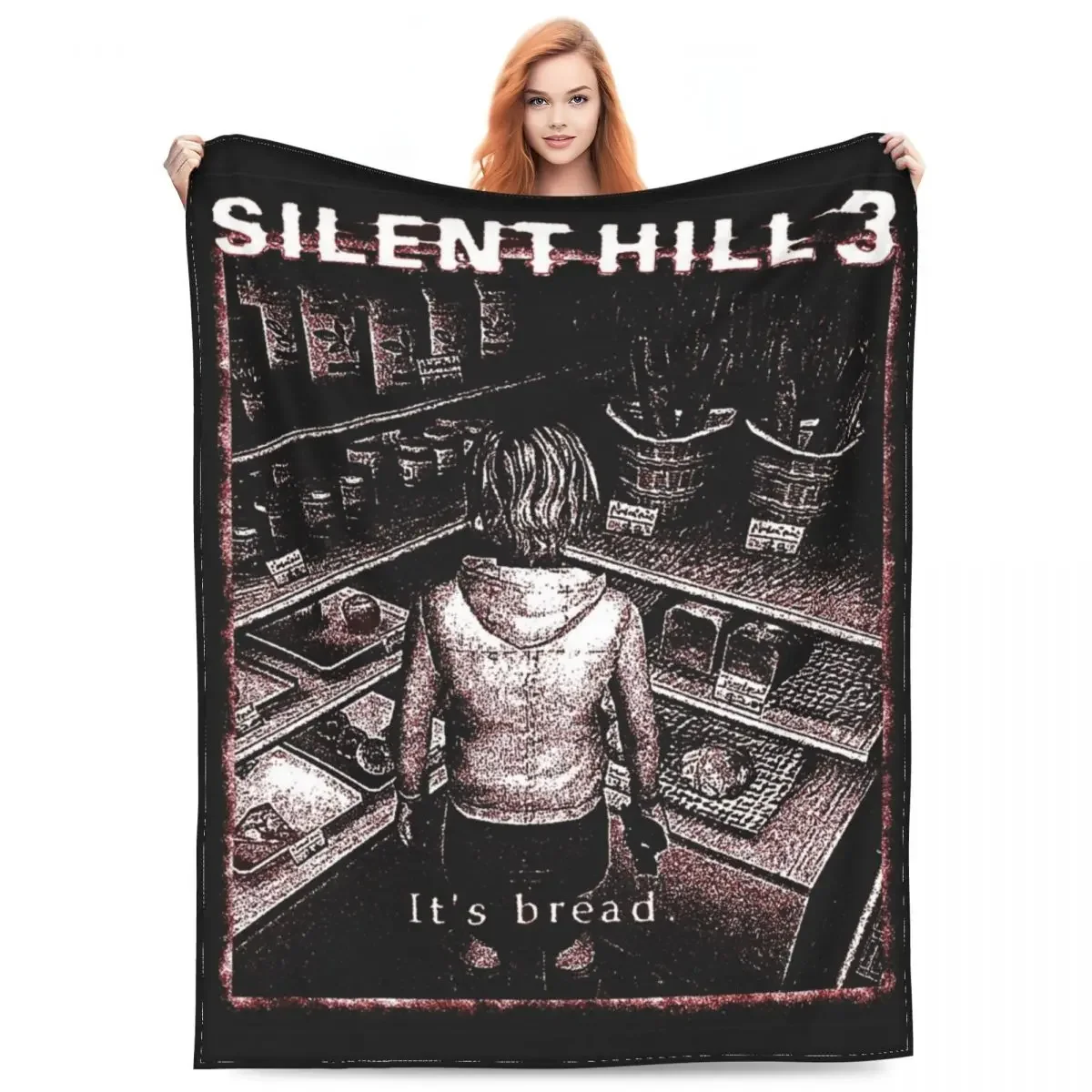 

It's Bread Silent Hill 3 Throw Blanket Flannel Home Heather Throw Blankets Cozy Super Soft for Couch Bedspread