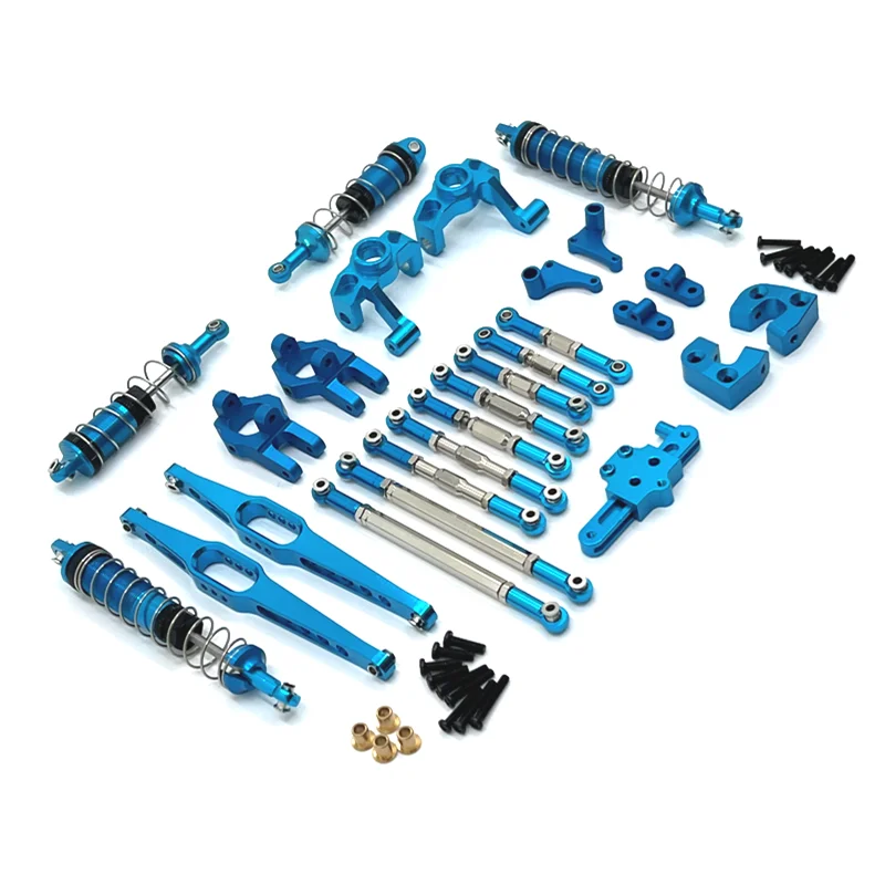 WLtoys 1/12 12429 RC Car Spare Parts Metal Upgrade Main Beam, Hydraulic Shock Absorber, Pull Rod, Steering Cup, 10 Piece Set