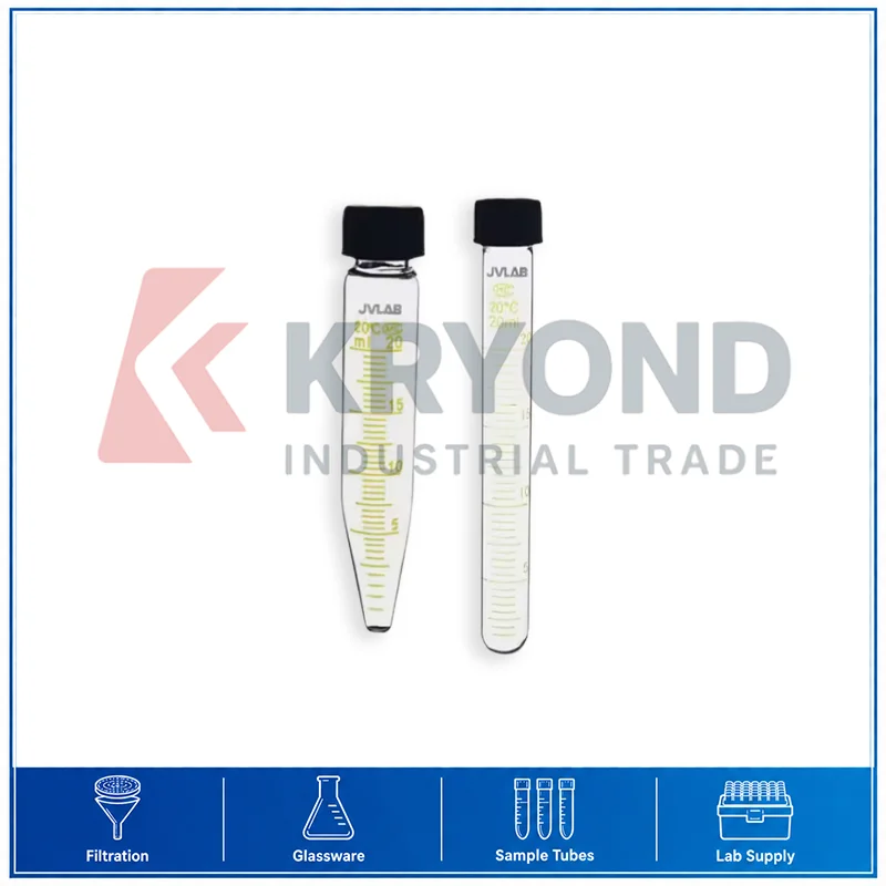 20ml Glass Centrifuge Tube Round Bottom Screw Cap 18mm 20mm Diameter 5pcs Pack Laboratory Container Clear Glass Body Structure