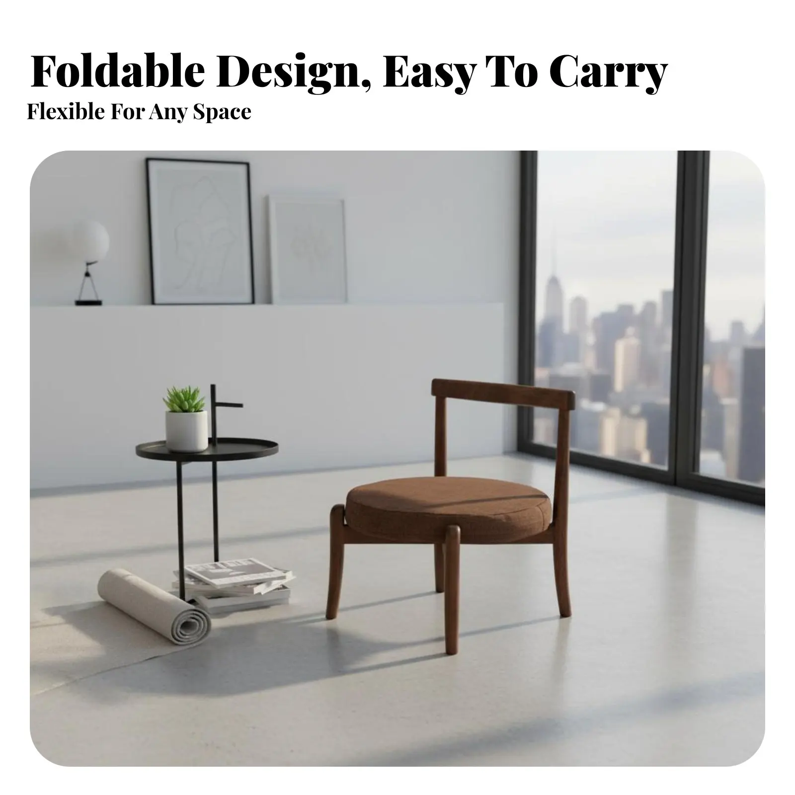 

Folding Spinerest Chair Foldable Legless Seat With Spine Assistance Minimalist Design for Adults, Students, Living Room