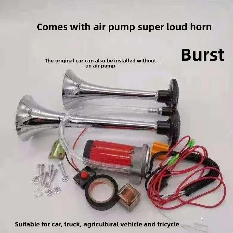 

Electronically Controlled Air Horn 12V Motorcycle with Air Pump Electronically Controlled Siren 24V Truck Modified