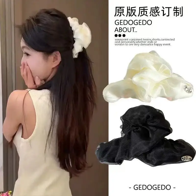 กิ๊บติดผมทรงเมฆผ้าทูลล์แบบเกาหลีสำหรับผู้หญิง กิ๊บหนีบผมทรงฉลามสำหรับทรงผมเกล้าผมหรูหรา กิ๊บติดผมสำหรับทรงผมครึ่งเกล้าแบบเต็มศีรษะ