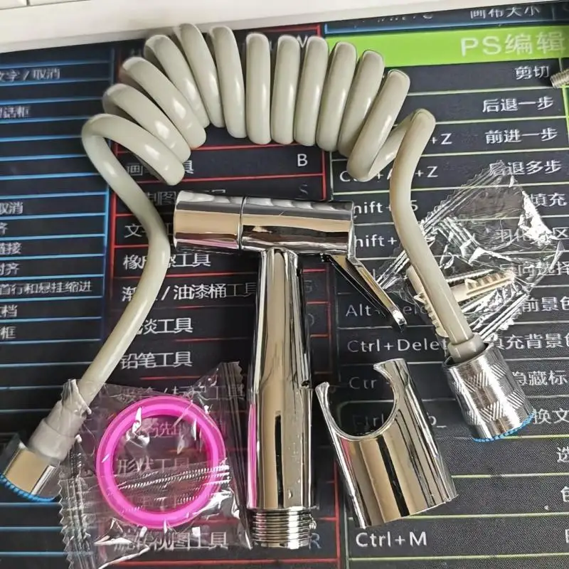 High Pressure Bathroom Cleaning Spray Gun plastic Hand Shower Kit Equipped With 4.8in Hose And Wall Holder Bracket image 6
