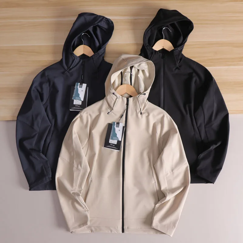 

Уличное мужское модное мягкое желтое джато с капюшоном на молнии, весенне-осеннее спортивное пальто обычного кроя, длинная длина све-стойка