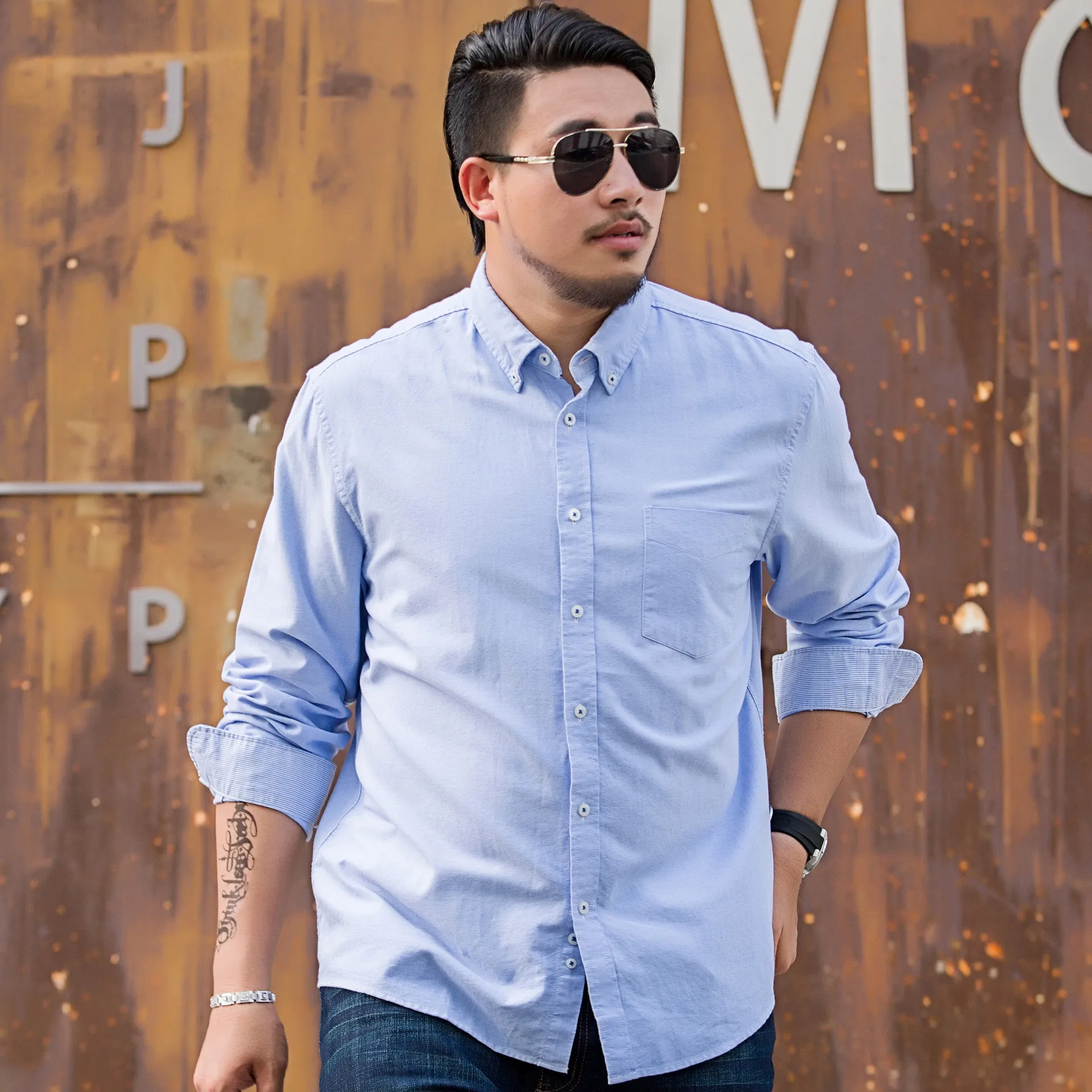 Big Size 68-175kg Shirts for Men Summer Thin Casual Loose Long Sleeve Shirt Plus Size White Shirt Business Shirt Big Size Tops