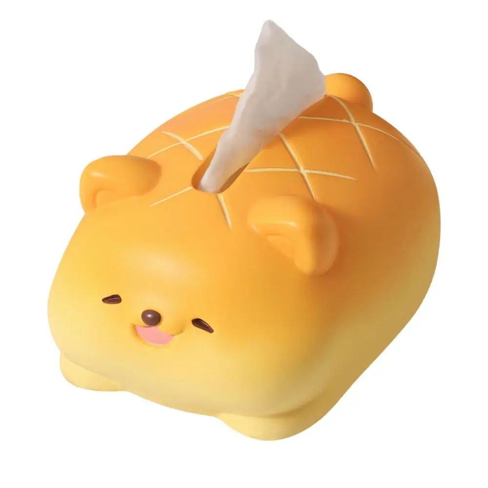 Boîte à mouchoirs créative Anti-chute pour chien, chignon d'ananas, boîte en papier décorative à collectionner, modèle de chien de dessin animé en résine, décoration de la maison