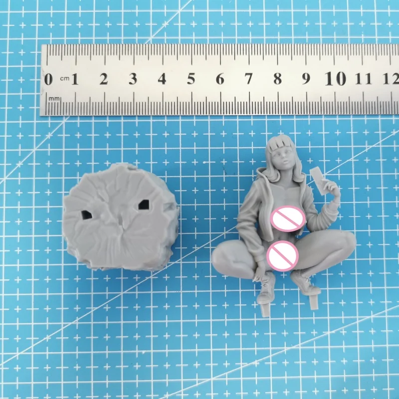 Figurine squat en résine à l'échelle 1/24, version Hinata Hyuga Nsfw, Kit de modèle à assembler, jouet d'impression 3D non assemblé et non peint