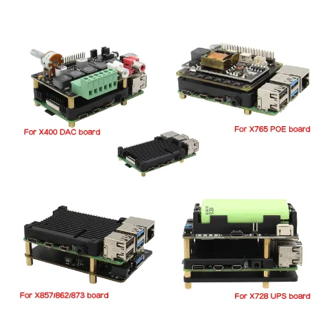 Ahududu Pi 4/4B radiator cooler thermal assisted with POE and cooling fans (P165-B)