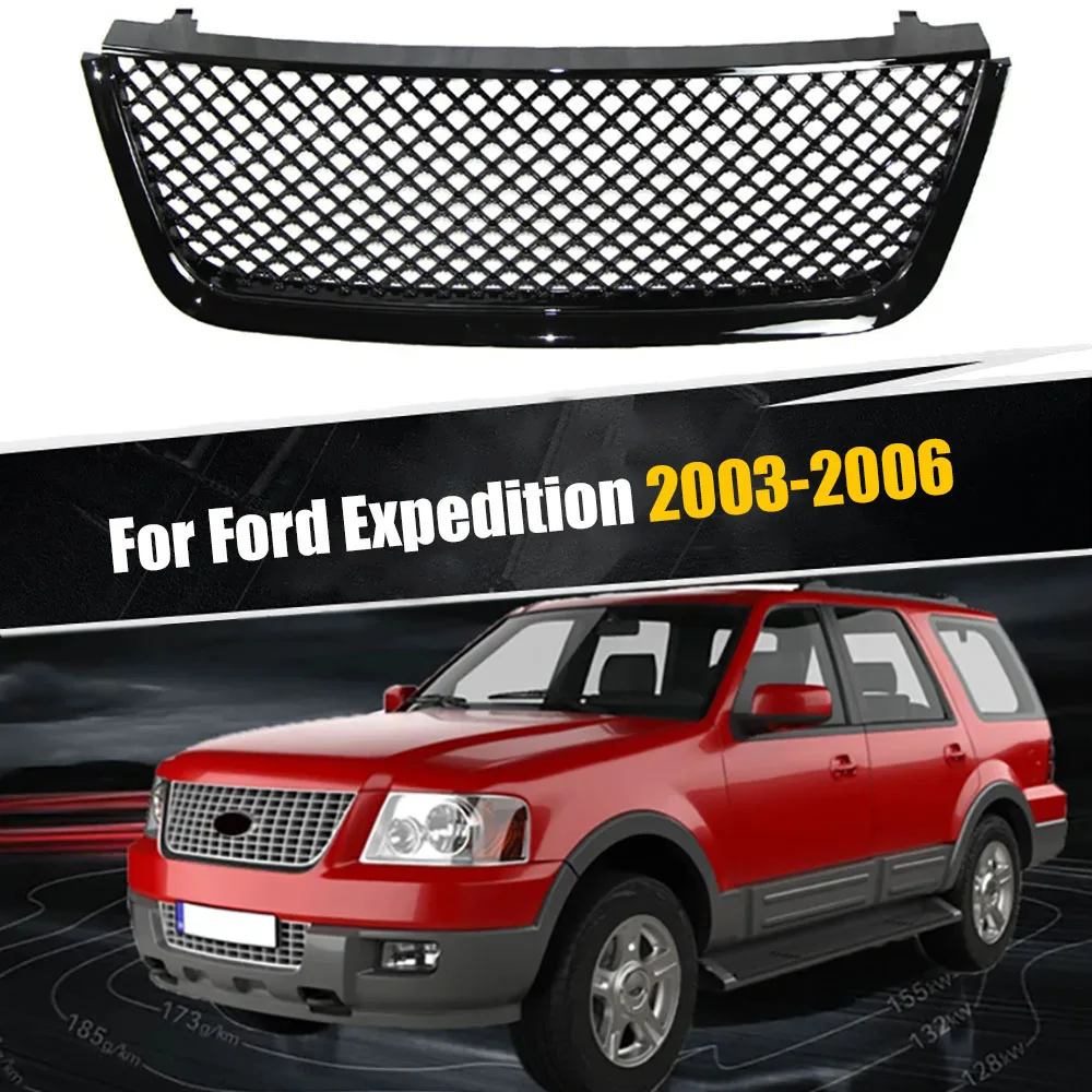 

For Ford Expedition 2003-2006 Mesh Style Car Front Bumper Grille Front Upper Mesh Grill Gloss Black Grille Racing Grills