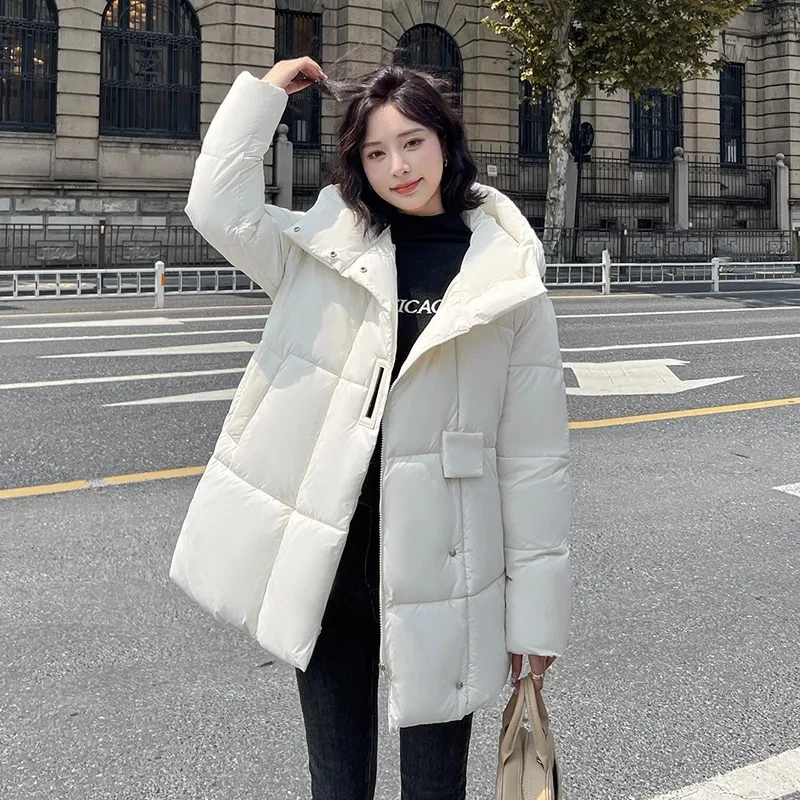 2024 New Autumn Women Winter Jacket Clothes Snow Wear Hooded Coat Parkas Warm Cotton Padded Jacket Female Outwear