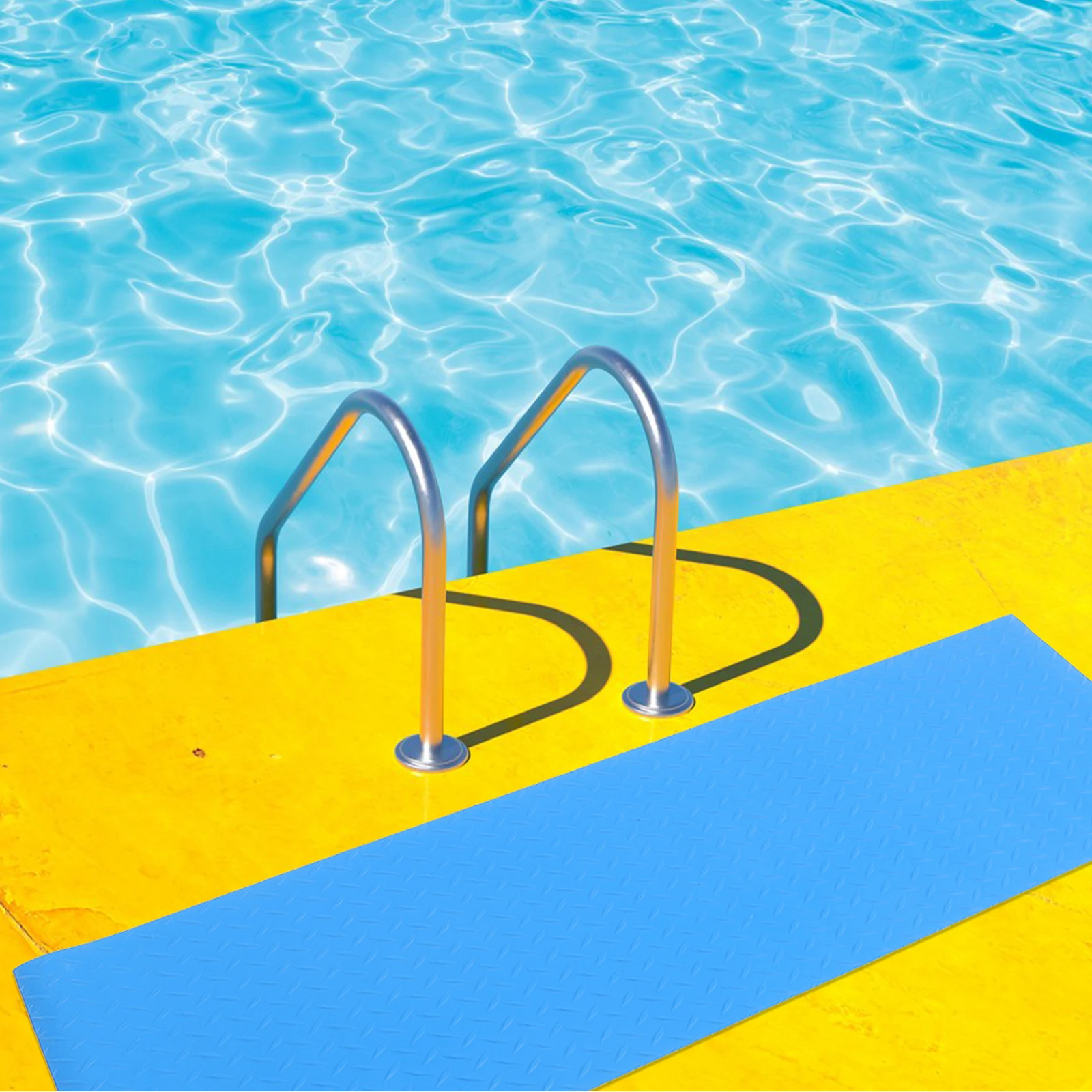 

Non Slip Swimming Ladder Mat 90x40cm PVC Pool Stairs Pad Anti Skid Step Mat Safe Grip Durability Easy Maintenance Pool Ladder